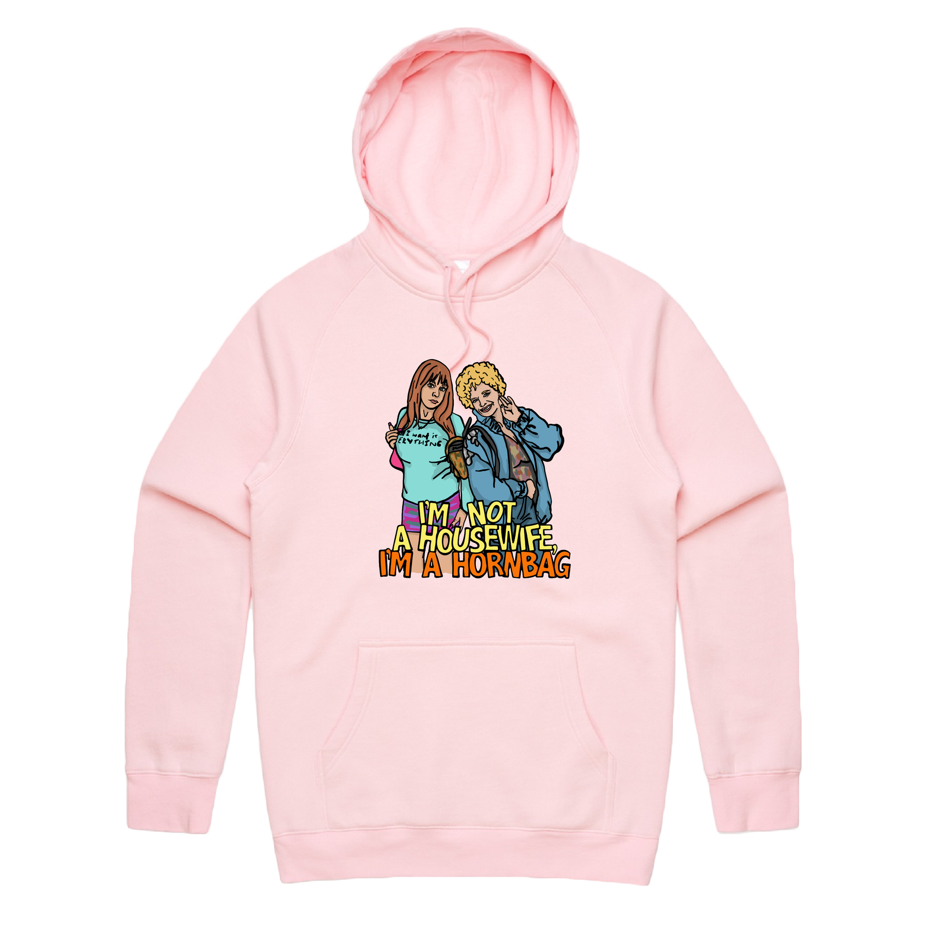 S / Pink / Large Front Design Hornbag ๐ - Unisex Hoodie