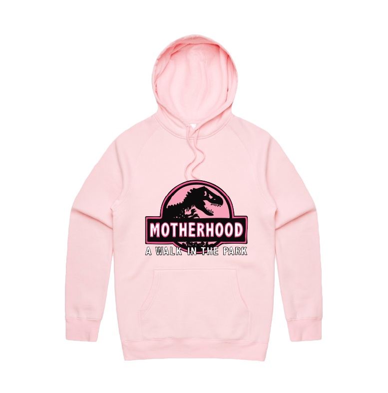 S / Pink / Large Front Design Jurassic Mum ๐ฆ - Unisex Hoodie