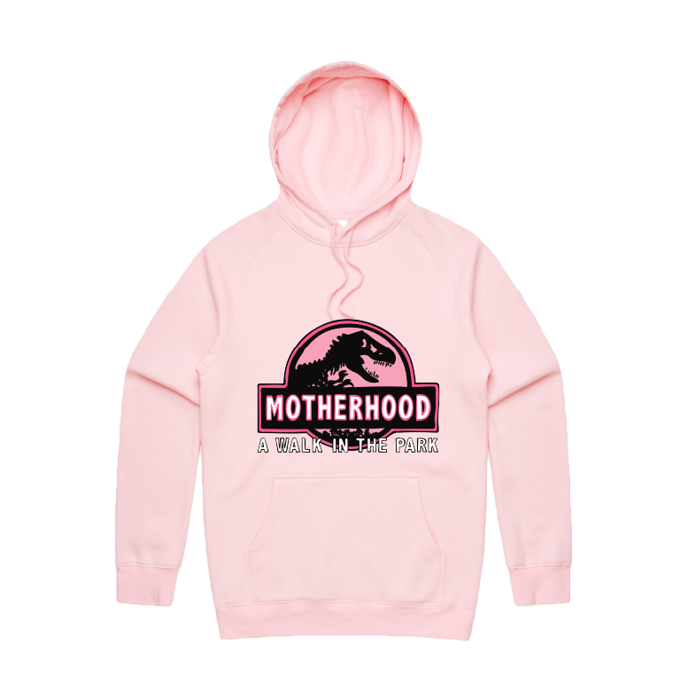 S / Pink / Large Front Design Jurassic Mum 🦖 - Unisex Hoodie