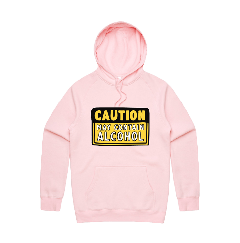 S / Pink / Large Front Design May Contain Alcohol 🍺 - Unisex Hoodie