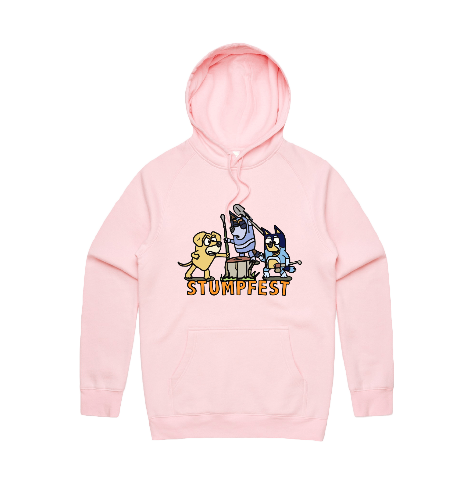 S / Pink / Large Front Design Stumpfest 🪓 - Unisex Hoodie