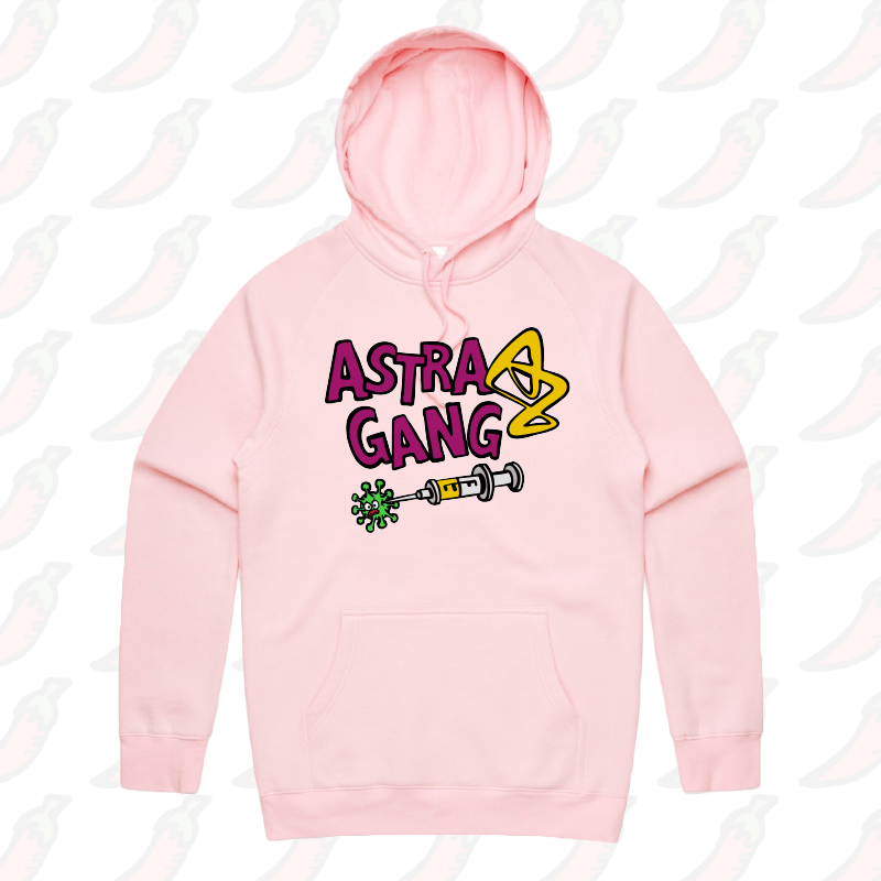 S / Pink / Large Front Print Astra Gang ๐ - Unisex Hoodie