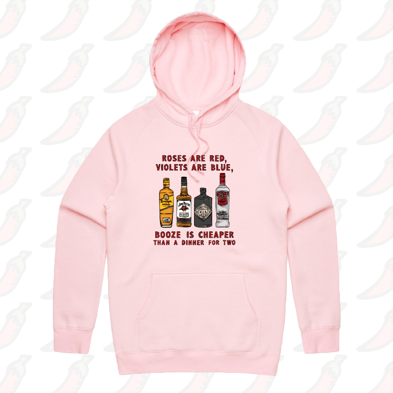 S / Pink / Large Front Print Boozy Date Night ๐ธ - Unisex Hoodie