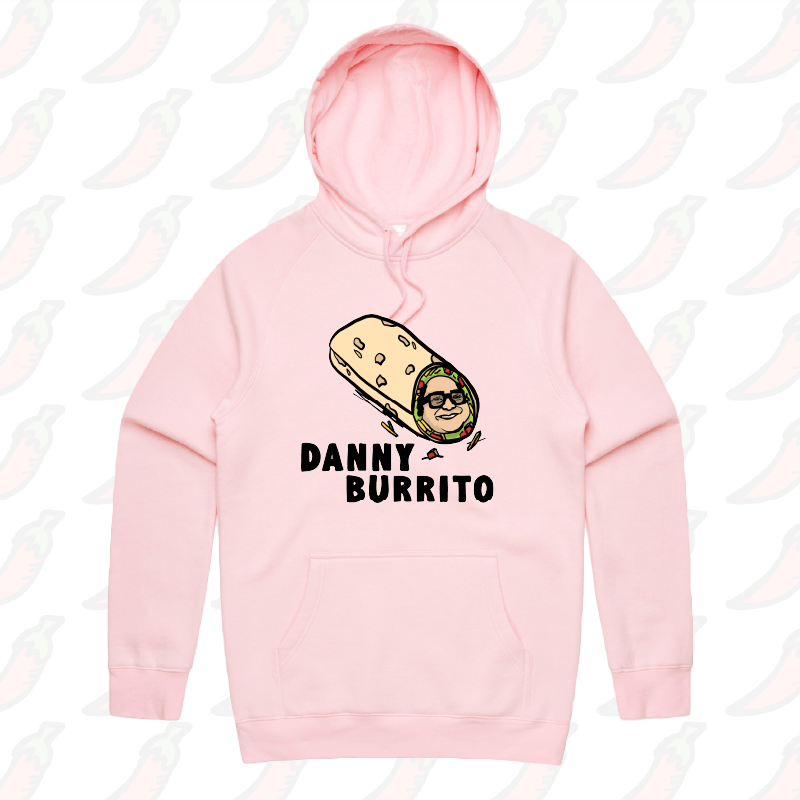 S / Pink / Large Front Print Danny Burrito 🌯 - Unisex Hoodie