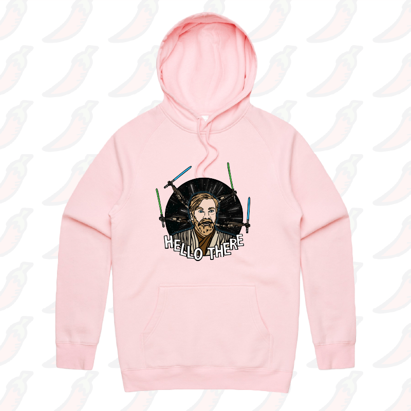 S / Pink / Large Front Print Hello There! ๐ - Unisex Hoodie