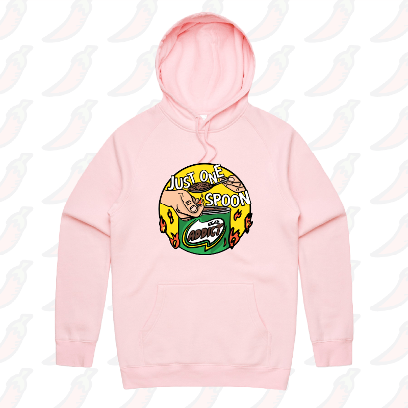 S / Pink / Large Front Print Just One Spoon ๐ฅ - Unisex Hoodie