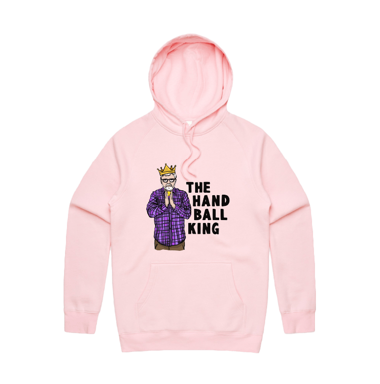 S / Pink / Large Front Print K Rudd Handball King ๐ - Unisex Hoodie