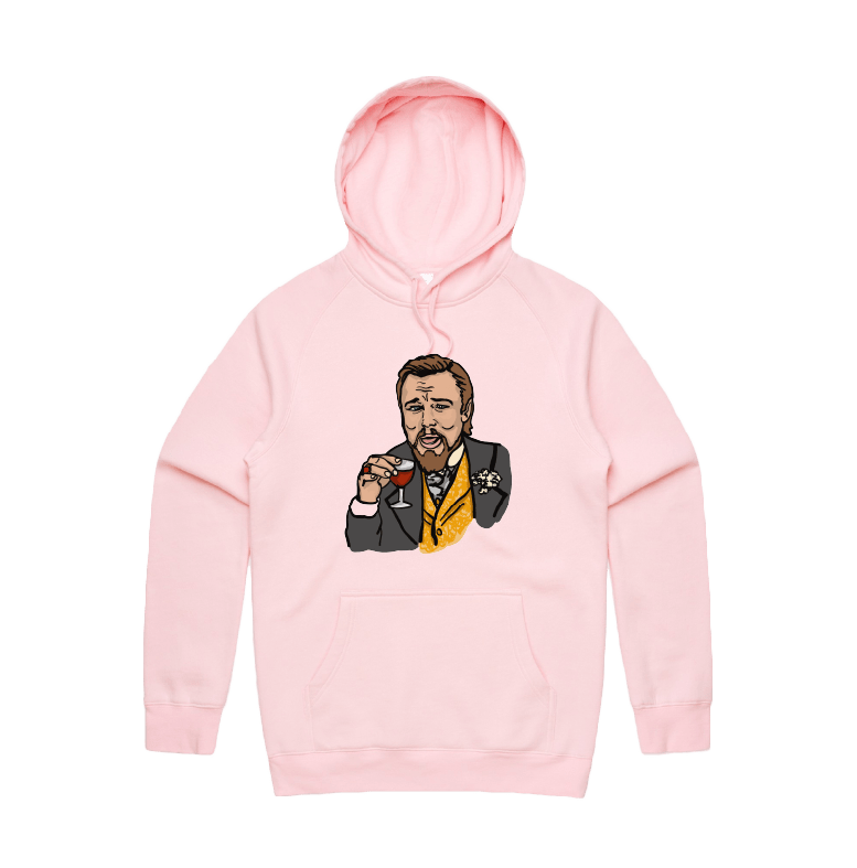 S / Pink / Large Front Print Laughing Leo ๐ท - Unisex Hoodie