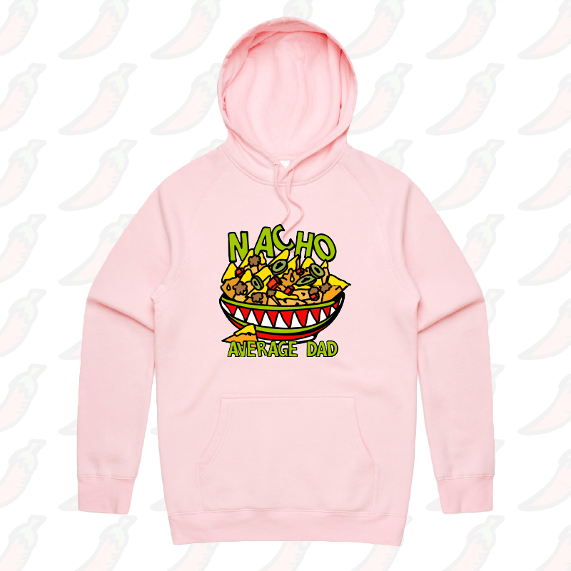 S / Pink / Large Front Print Nacho Average Dad 😉 – Unisex Hoodie