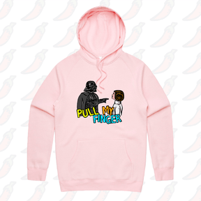 S / Pink / Large Front Print Pull My Finger 👉 – Unisex Hoodie