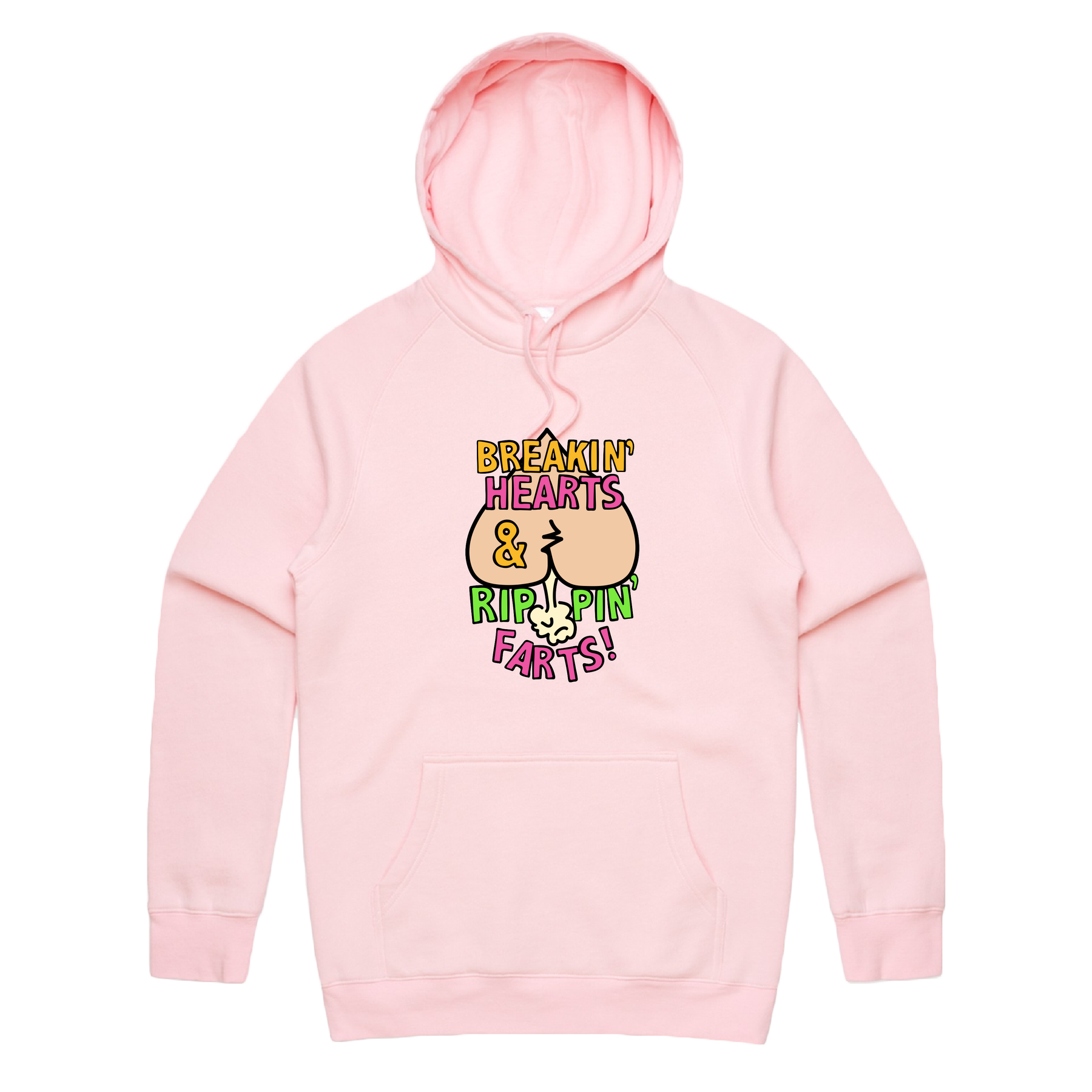 S / Pink / Large Front Print Rippin Farts ๐๐จ - Unisex Hoodie