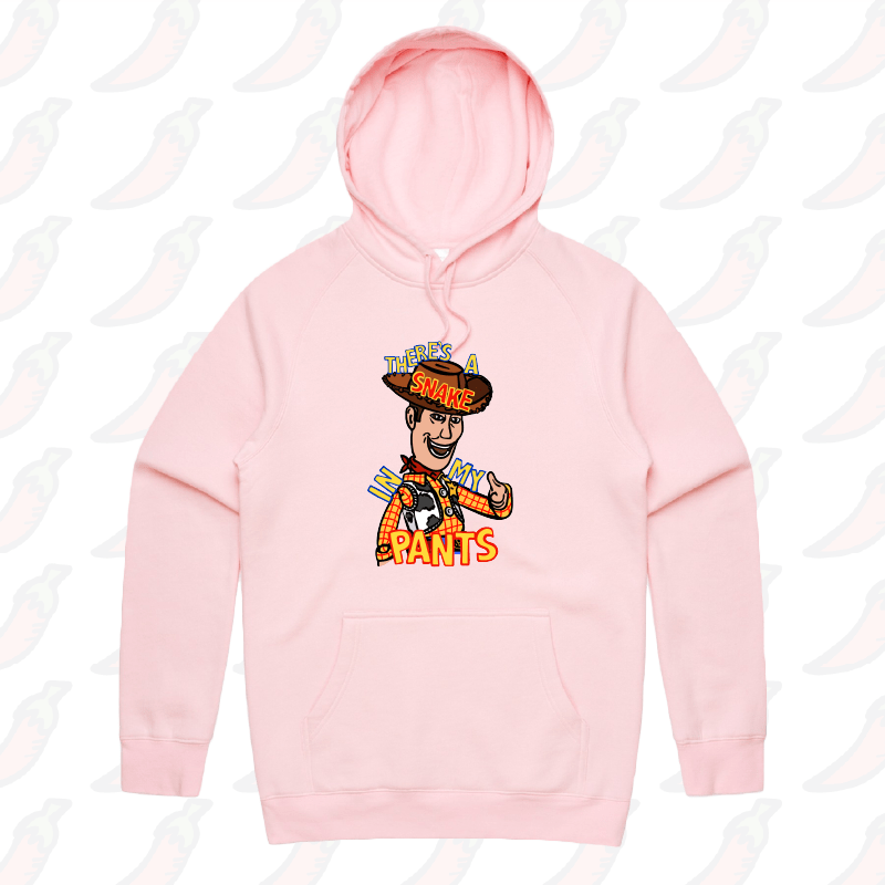 S / Pink / Large Front Print SNAKE IN MY PANTS ๐- Unisex Hoodie