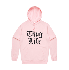 S / Pink / Large Front Print Thug Life 🖕🏾 - Unisex Hoodie