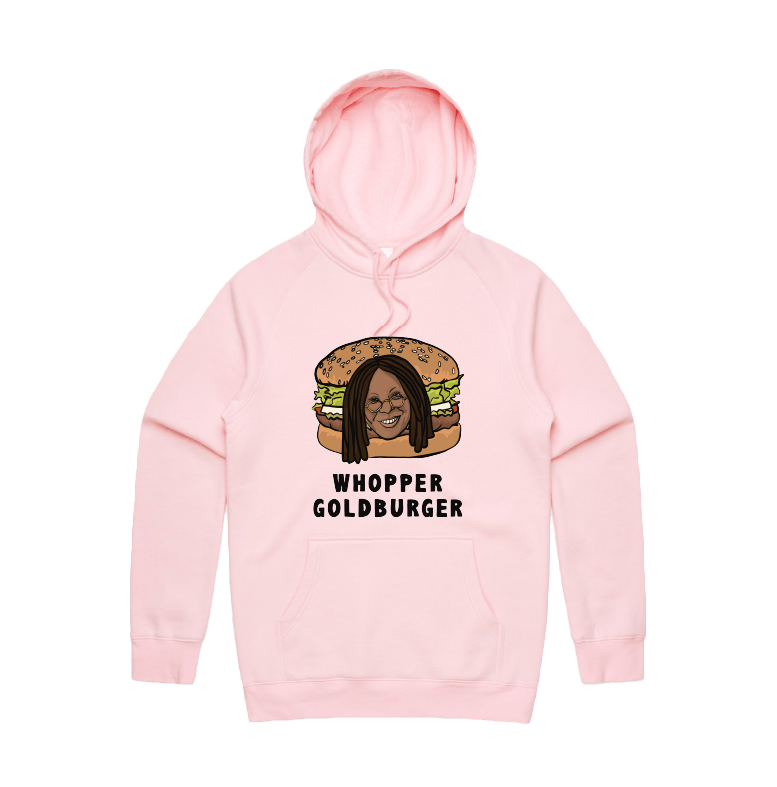 S / Pink / Large Front Print Whopper Goldburger ๐ - Unisex Hoodie