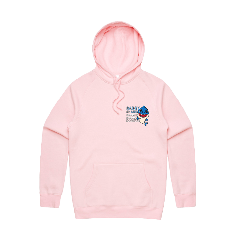 S / Pink / Small Front Design Daddy Shark ๐ฆ - Unisex Hoodie