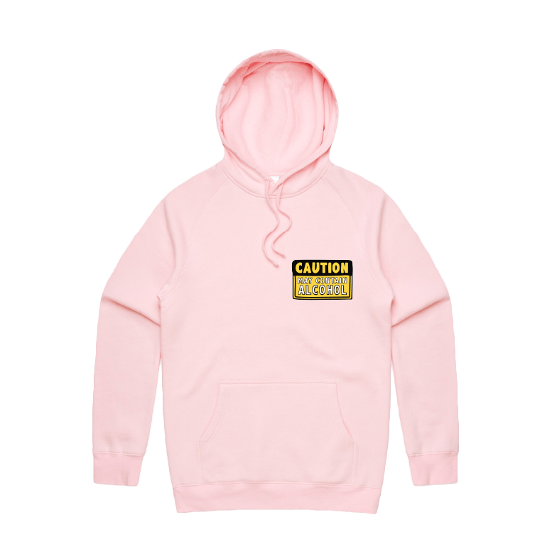 S / Pink / Small Front Design May Contain Alcohol 🍺 - Unisex Hoodie