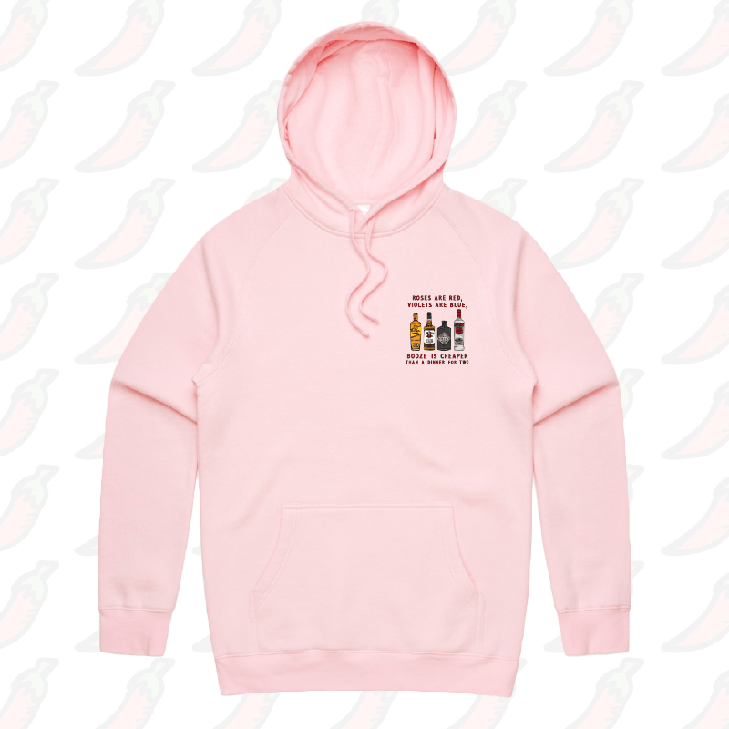 S / Pink / Small Front Print Boozy Date Night ๐ธ - Unisex Hoodie