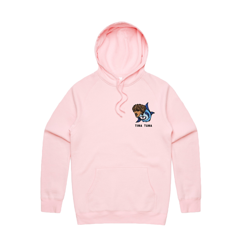 S / Pink / Small Front Print Tina Tuna ๐ - Unisex Hoodie