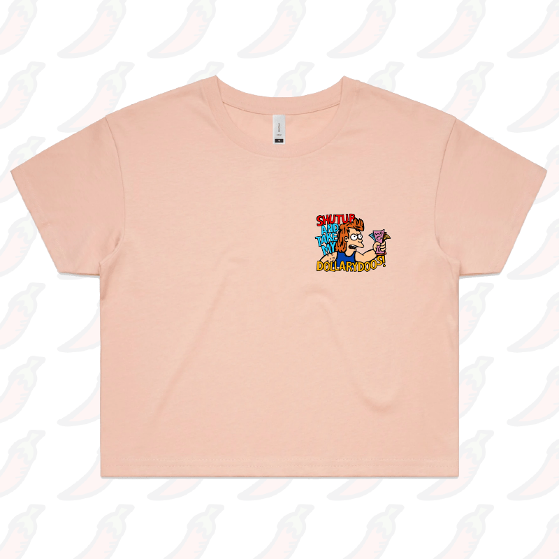 S / Pink Take My Dollary Doos 💵 – Women's Crop Top