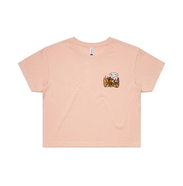 S / Pink THIS IS FINE 🔥 - Women's Crop Top