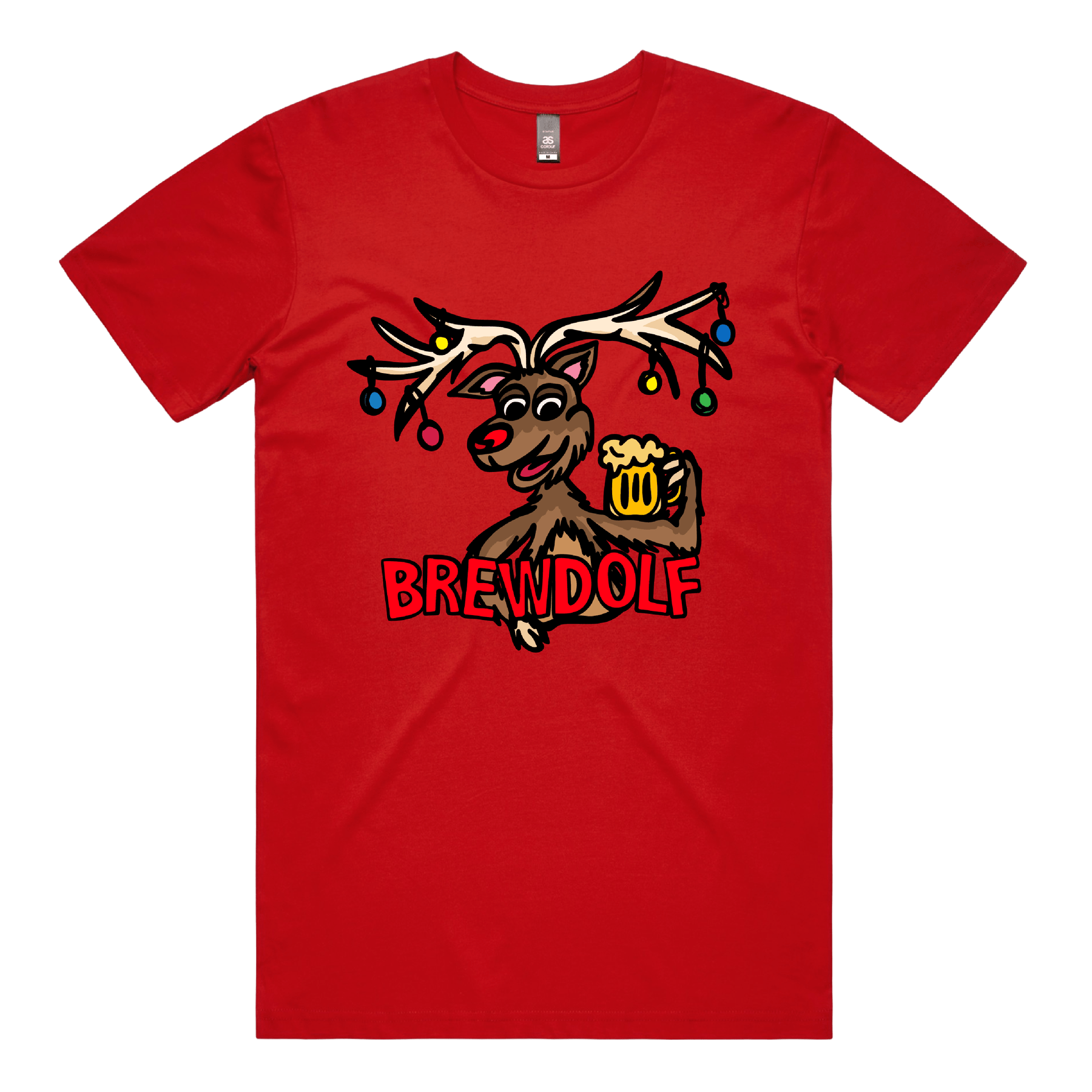 S / Red / Large Front Design Brewdolf ๐ฆ โ Men's T Shirt