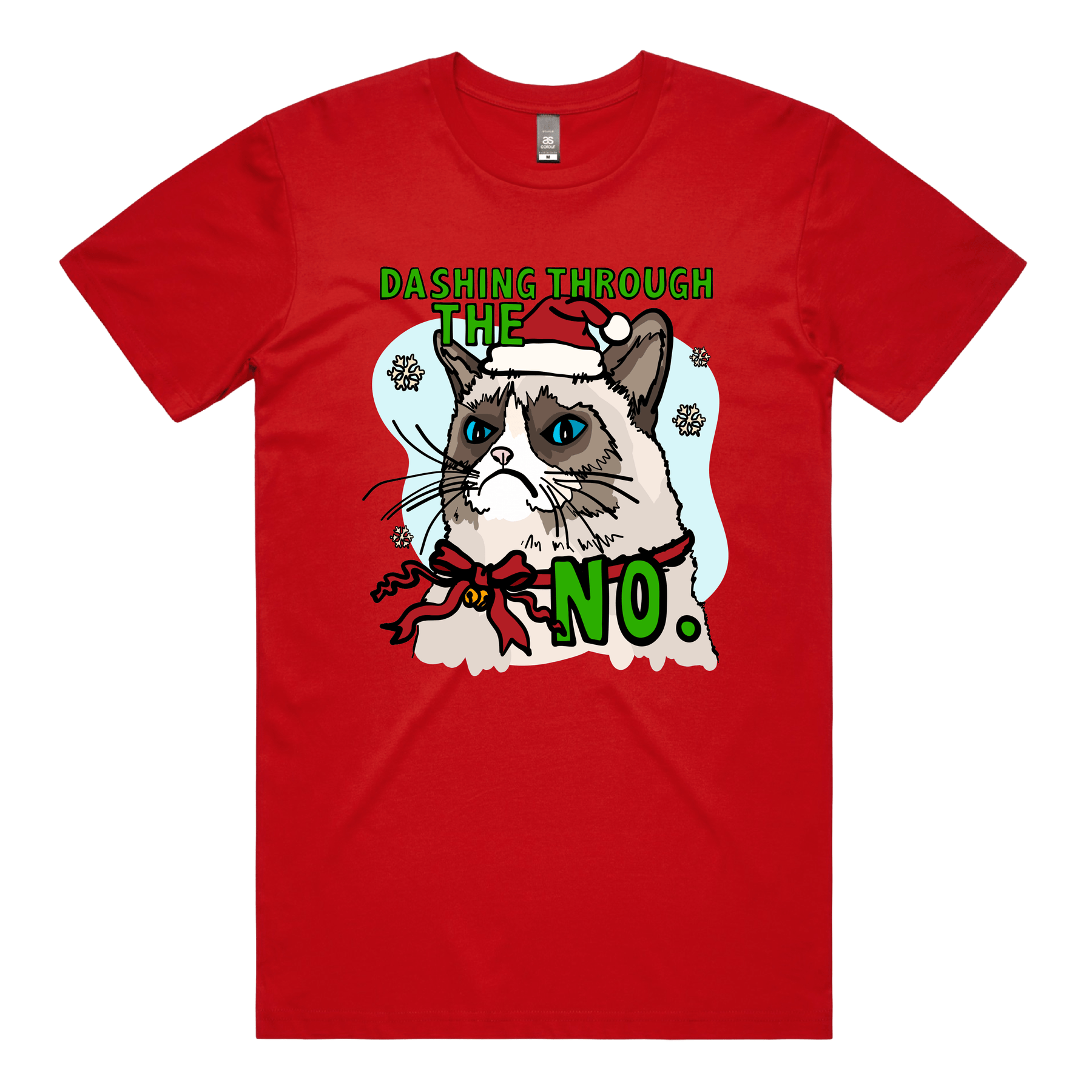 S / Red / Large Front Design Grumpy Cat Christmas ๐พ๐ - Men's T Shirt
