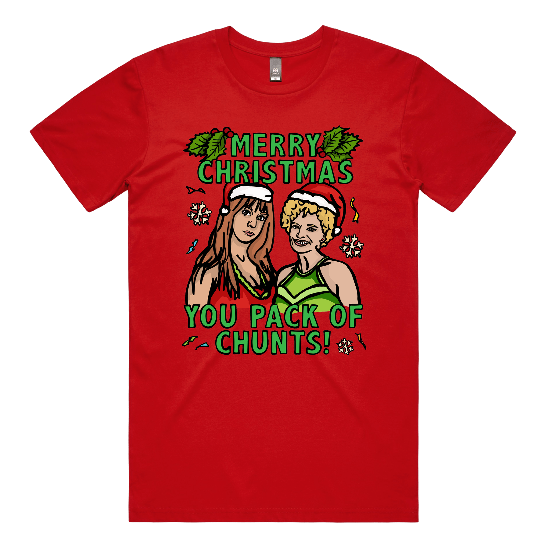S / Red / Large Front Design Pack Of Chunts Christmas ๐โโ๏ธ๐ - Men's T Shirt