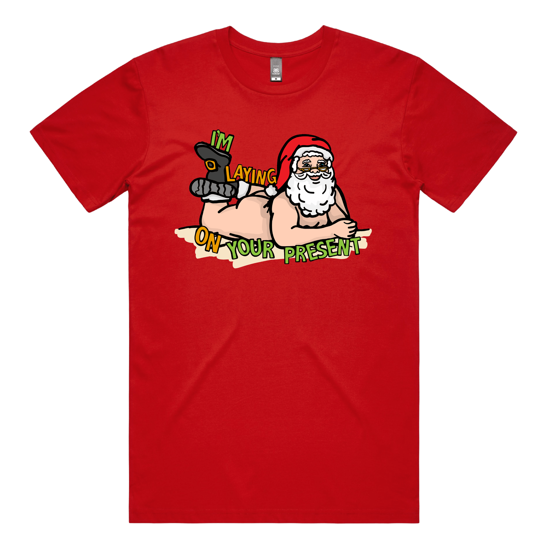 S / Red / Large Front Design Santaโs Present ๐
๐- Men's T Shirt