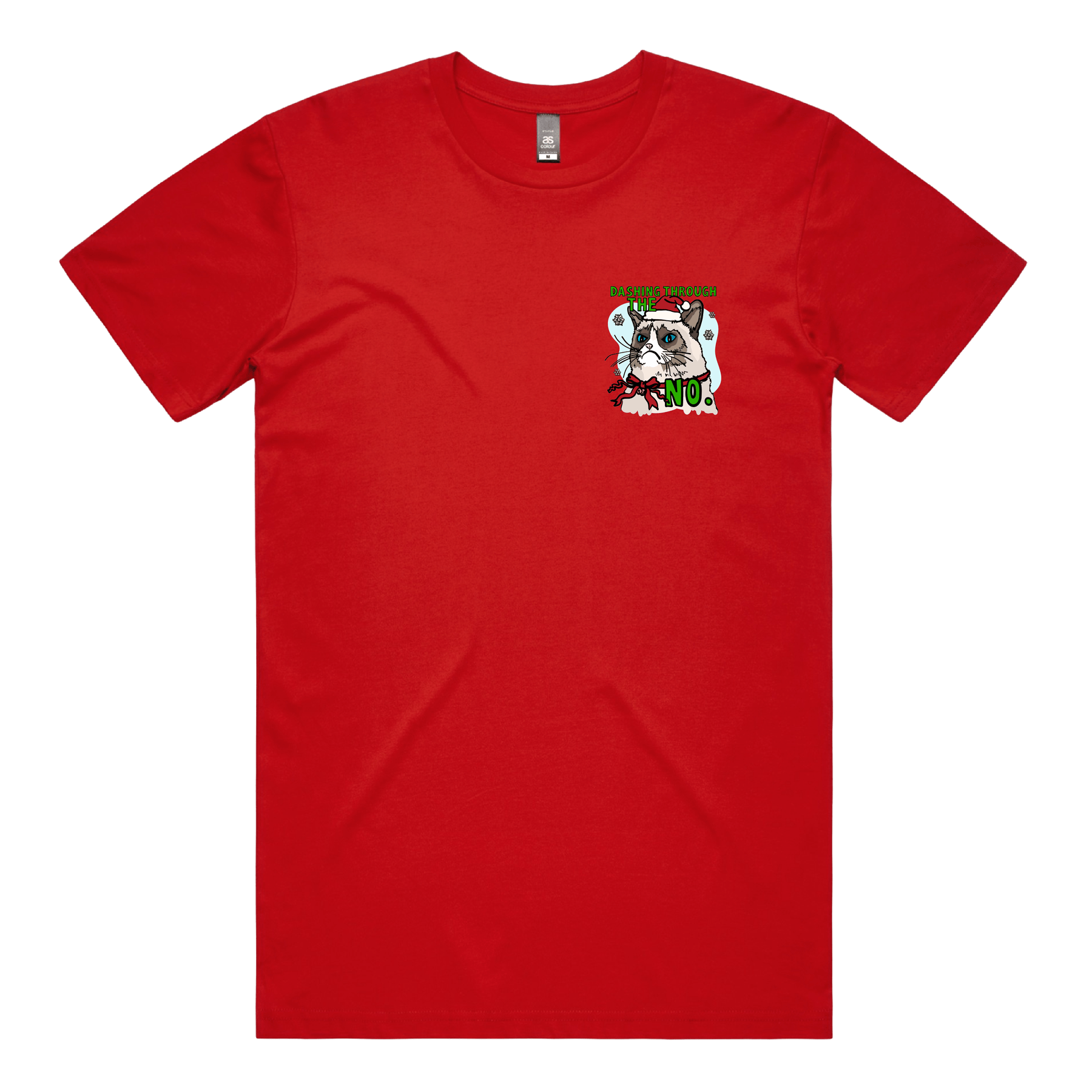 S / Red / Small Front Design Grumpy Cat Christmas ๐พ๐ - Men's T Shirt