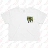 S / White 5G Zombie 📡🧟♂️ - Women's Crop Top
