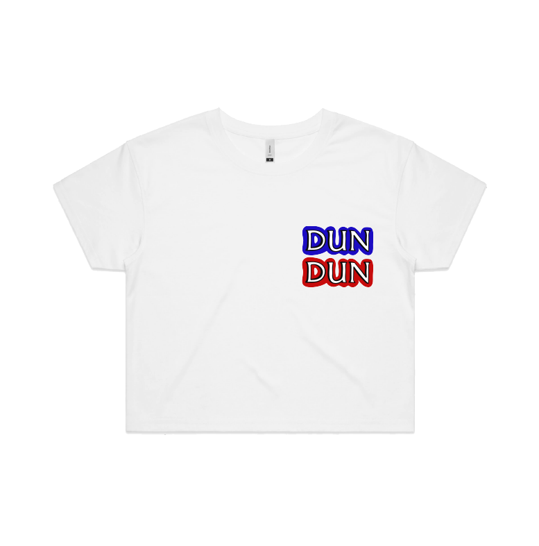S / White Dun Dun 🚔 - Women's Crop Top