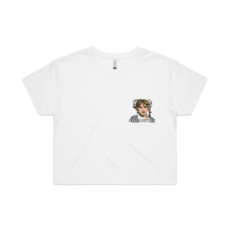 S / White FREE BRITNEY 🎤 - Women's Crop Top