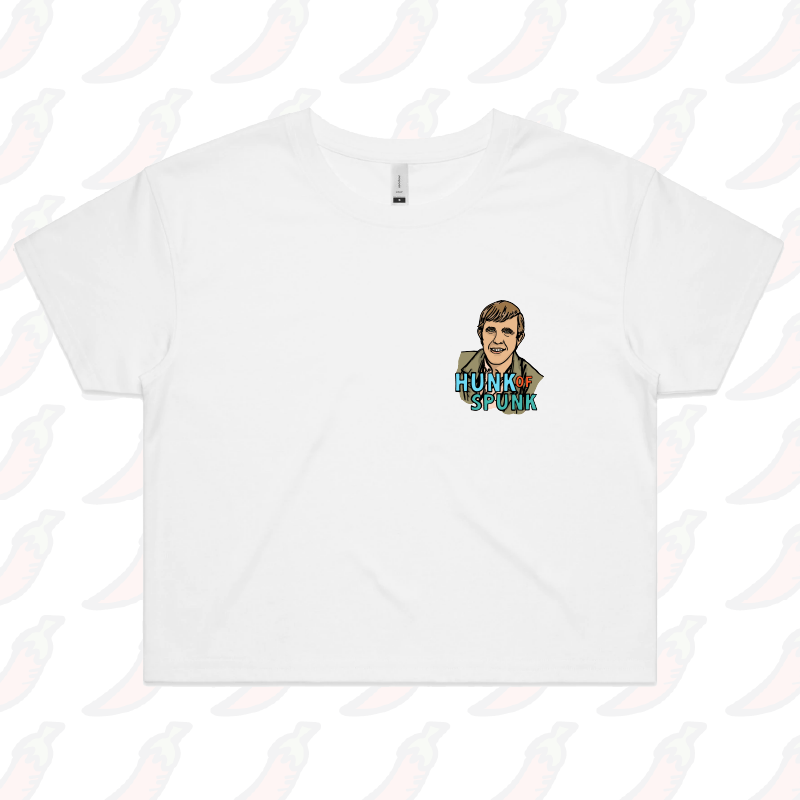 S / White Hunk Of Spunk 👱- Women's Crop Top