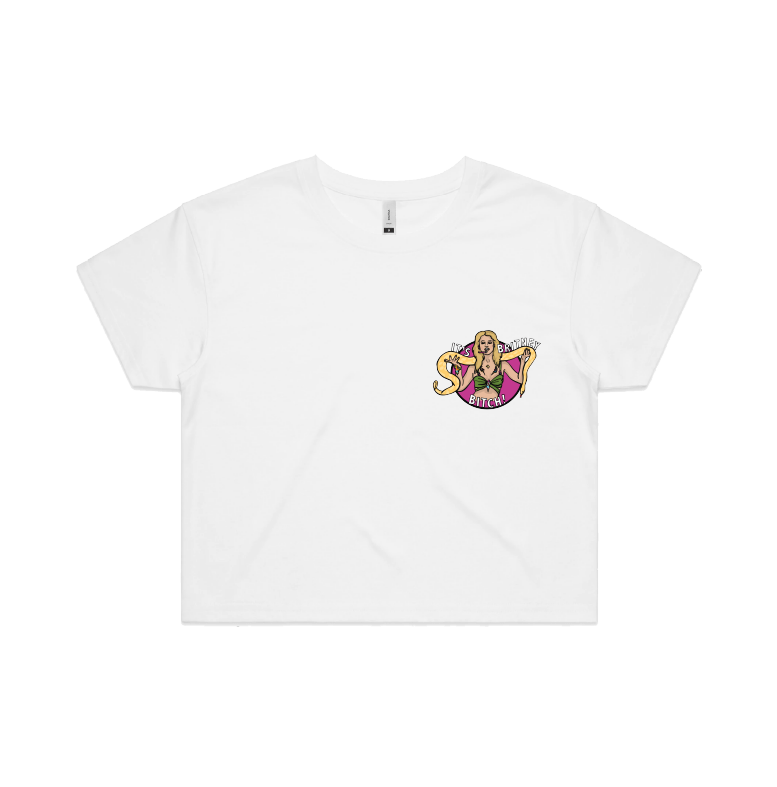 S / White It's Britney 🐍 - Women's Crop Top