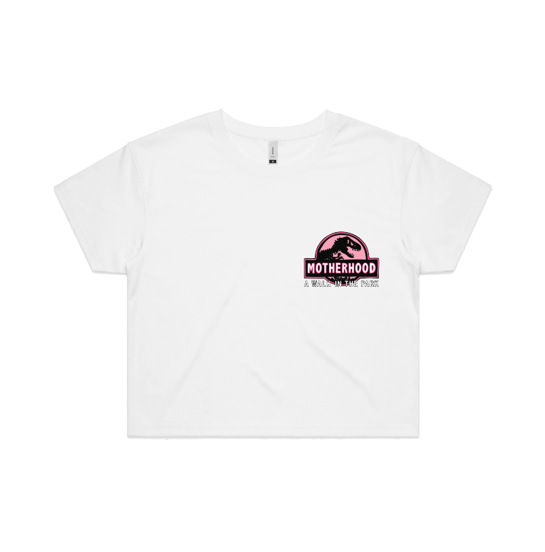 S / White Jurassic Mum 🦖 - Women's Crop Top
