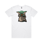 S / White / Large Front Design Baby Yoda 👶 - Men's T Shirt