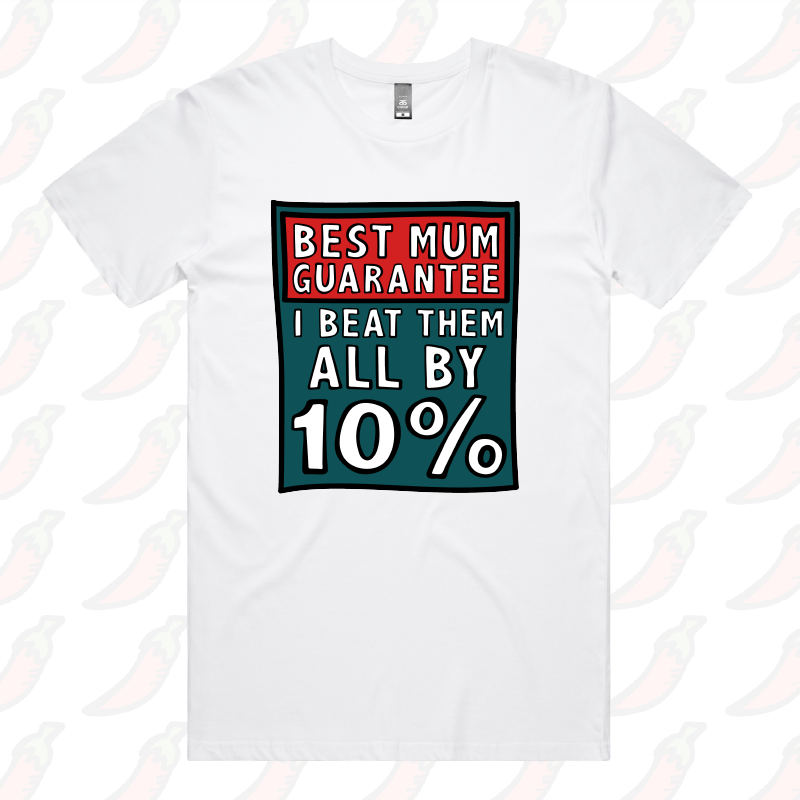 S / White / Large Front Design Best Mum Guarantee ๐จ - Men's T Shirt
