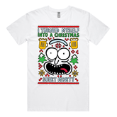S / White / Large Front Design Christmas Morty โ Men's T Shirt