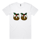 S / White / Large Front Design Christmas Puddings ๐ฐ๐ฐ โ Men's T Shirt