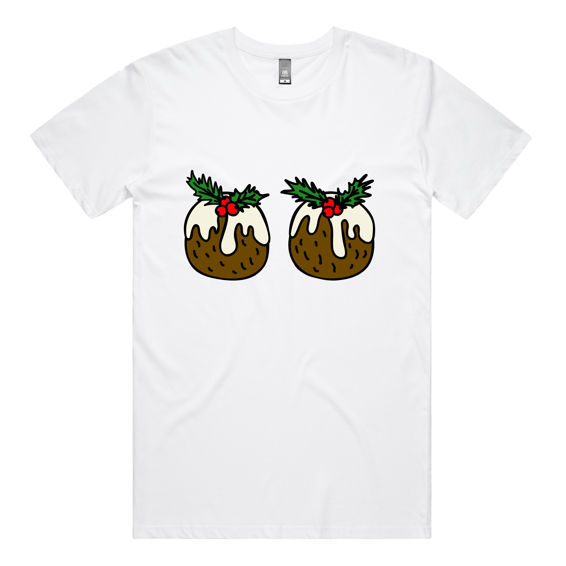 S / White / Large Front Design Christmas Puddings ๐ฐ๐ฐ โ Men's T Shirt
