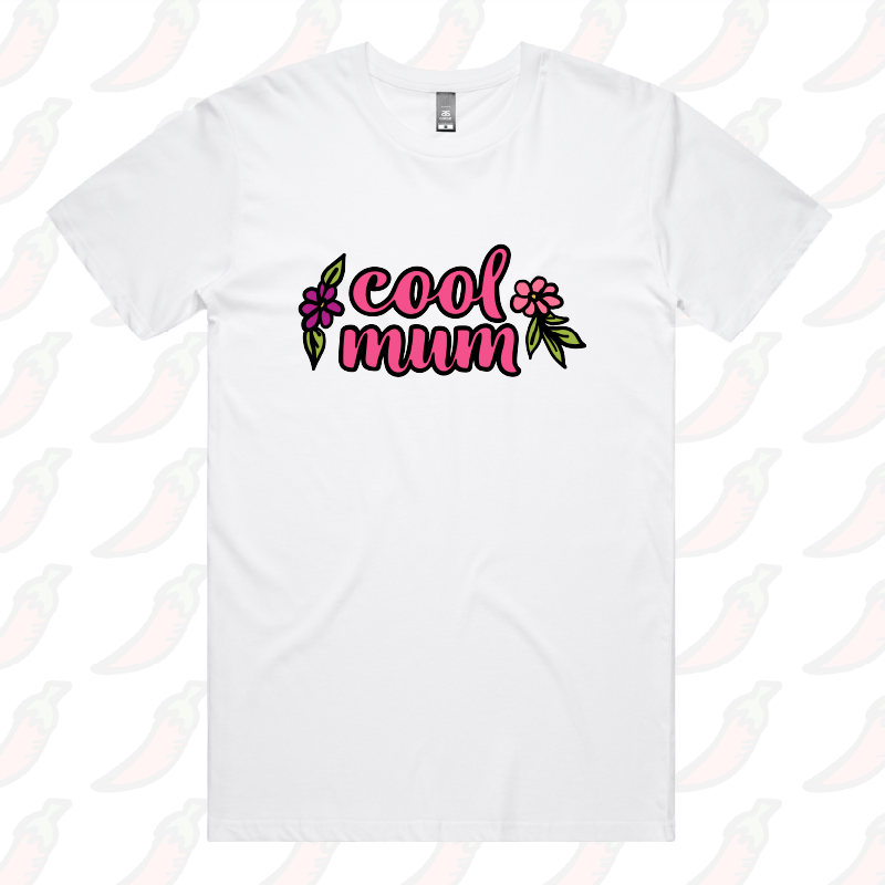 S / White / Large Front Design Cool Mum ๐ทโ Men's T Shirt