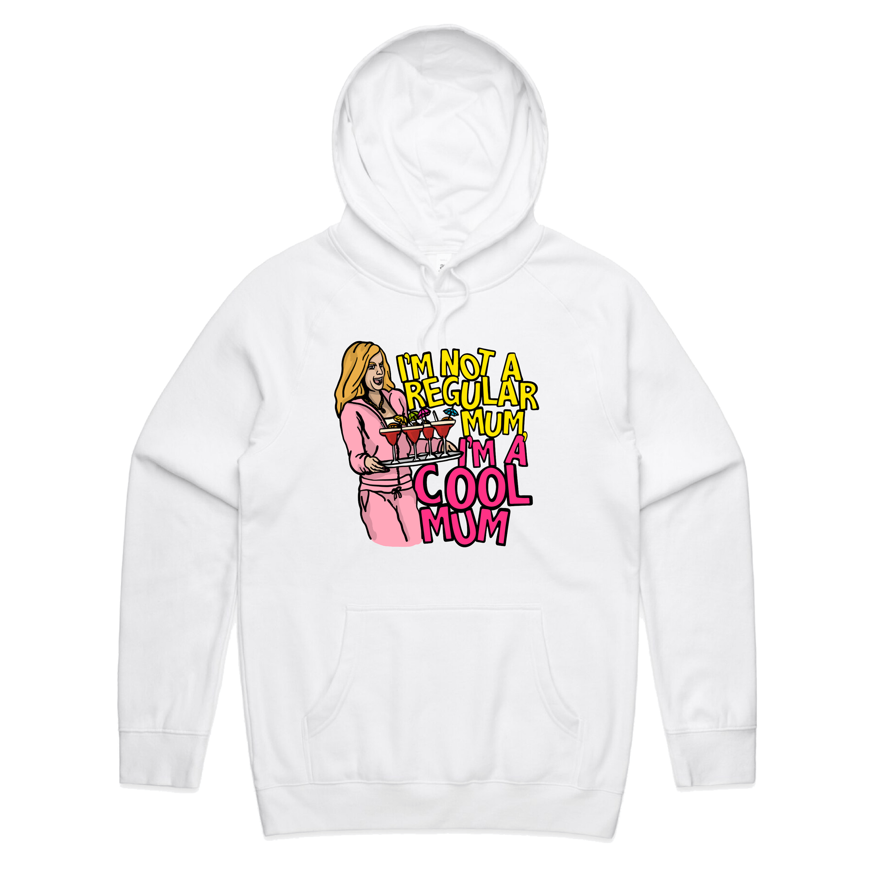 S / White / Large Front Design Cool Mum ๐๐ธ - Unisex Hoodie