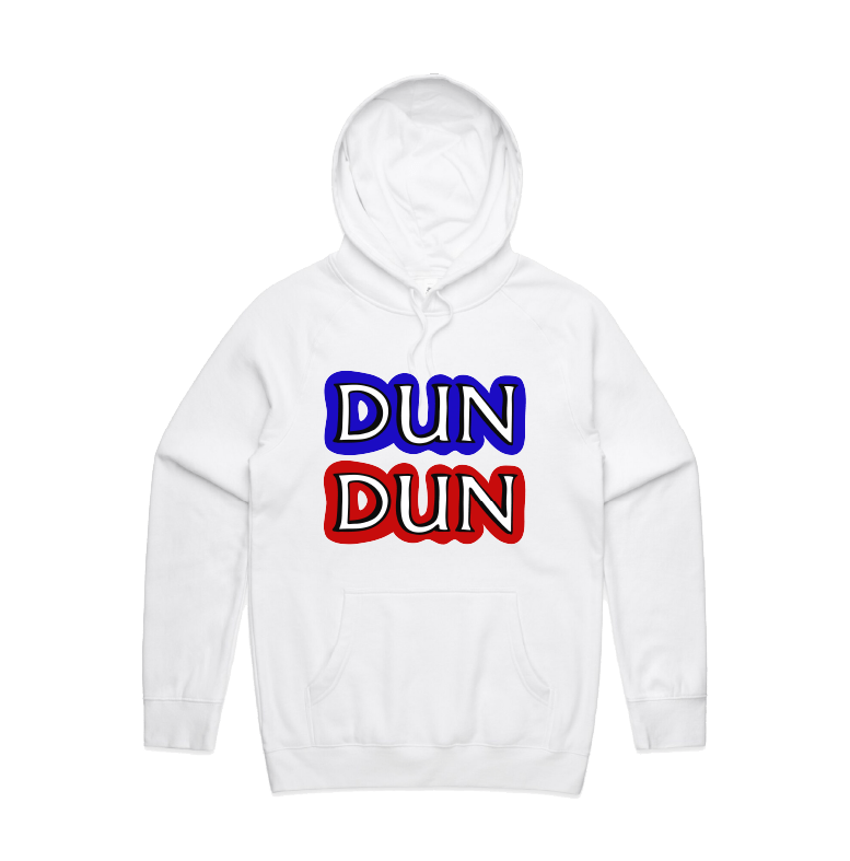 S / White / Large Front Design Dun Dun ๐ - Unisex Hoodie