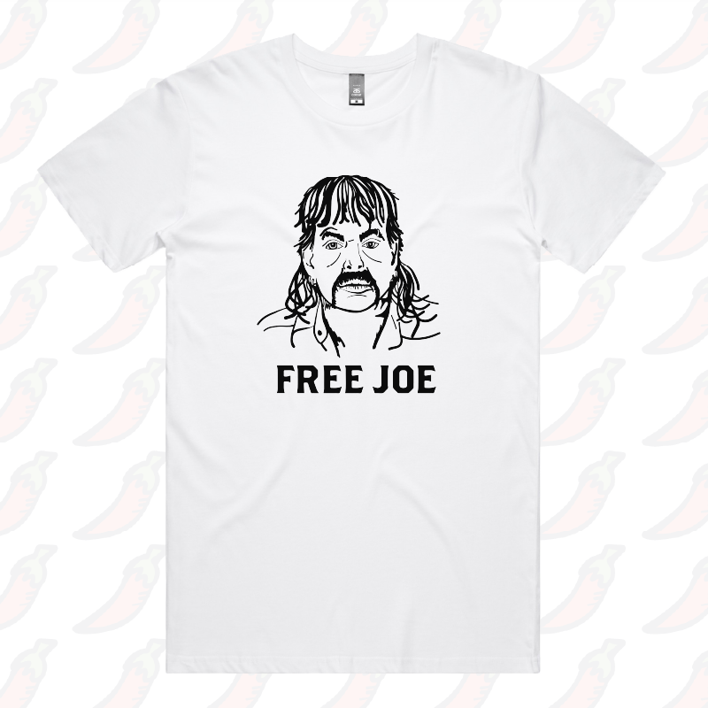 S / White / Large Front Design Free Joe ๐ - Men's T Shirt
