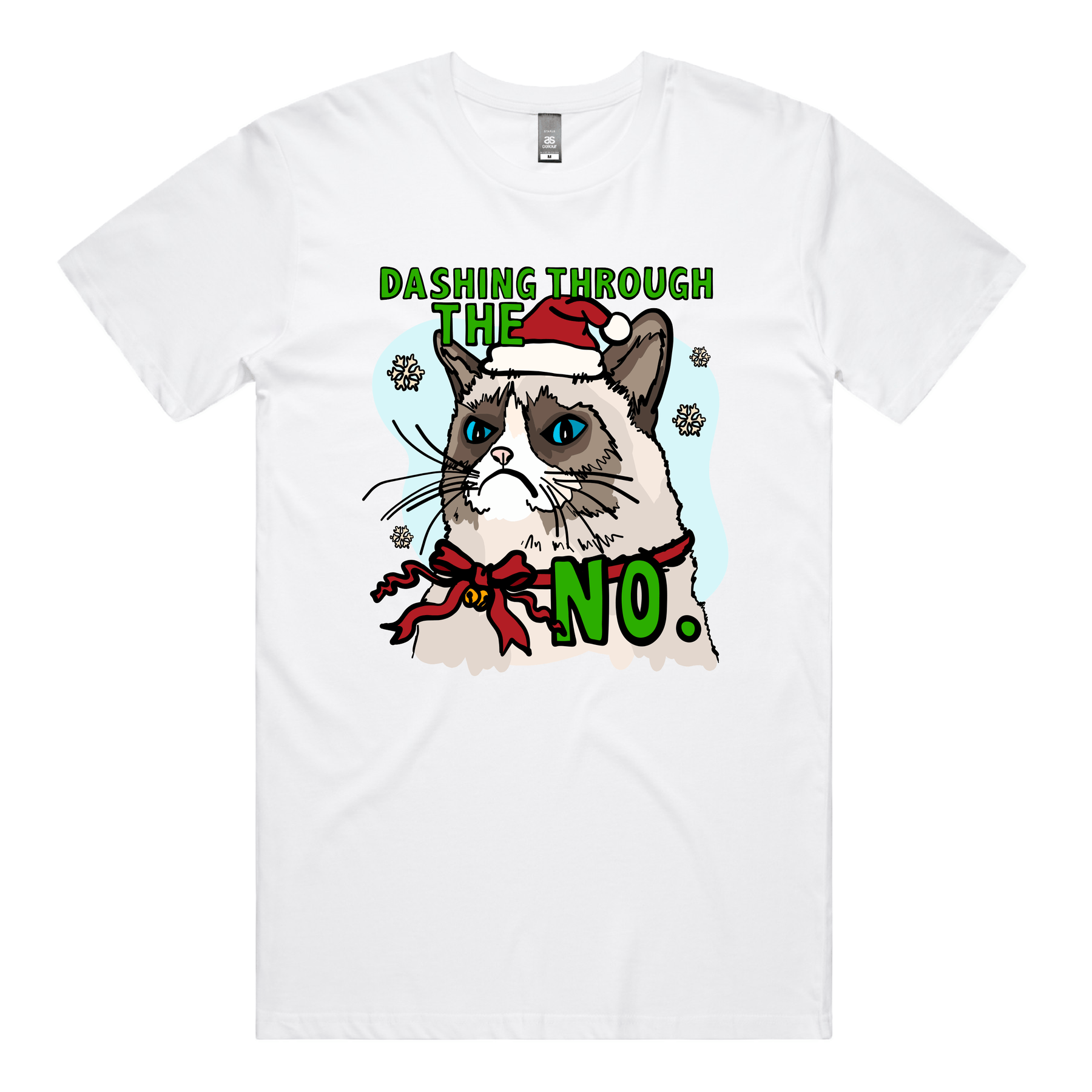 S / White / Large Front Design Grumpy Cat Christmas ๐พ๐ - Men's T Shirt