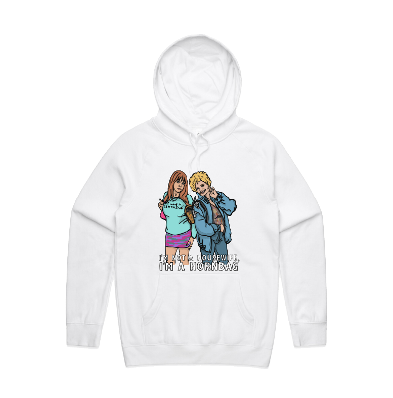 S / White / Large Front Design Hornbag ๐ - Unisex Hoodie