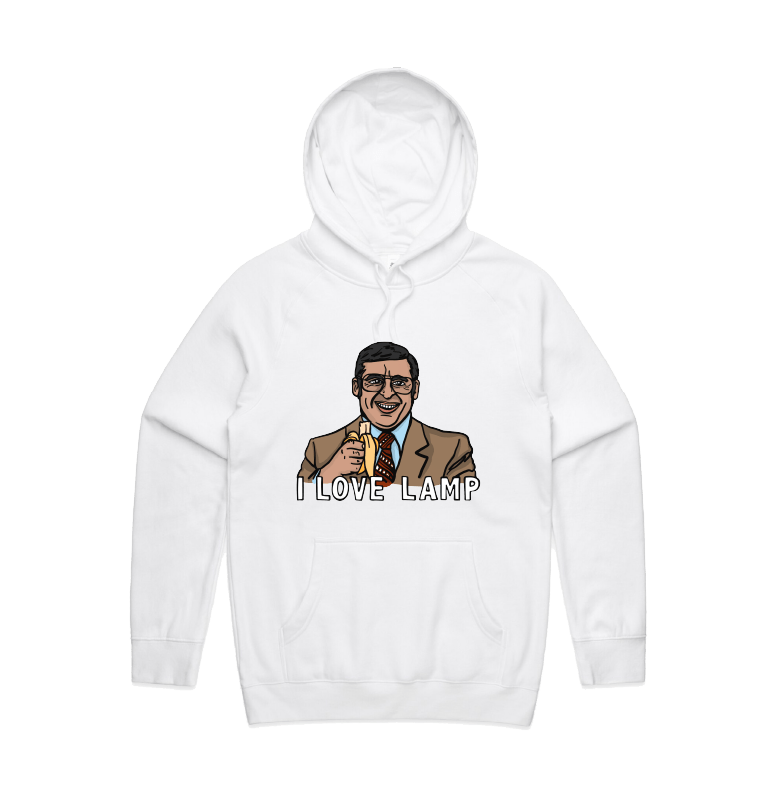 S / White / Large Front Design I Love Lamp ❤️ - Unisex Hoodie