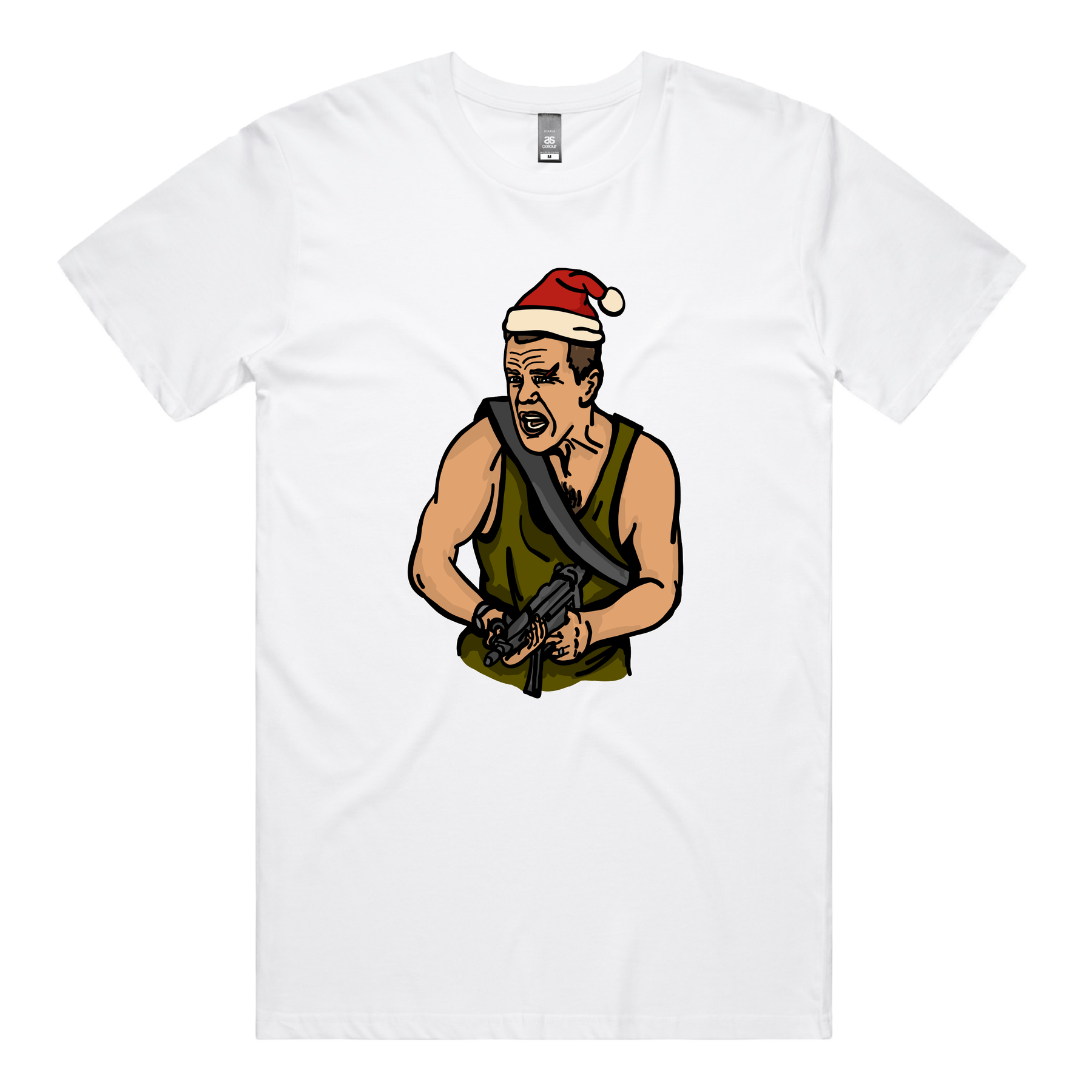 S / White / Large Front Design John McClane Christmas ๐งจ๐ - Men's T Shirt