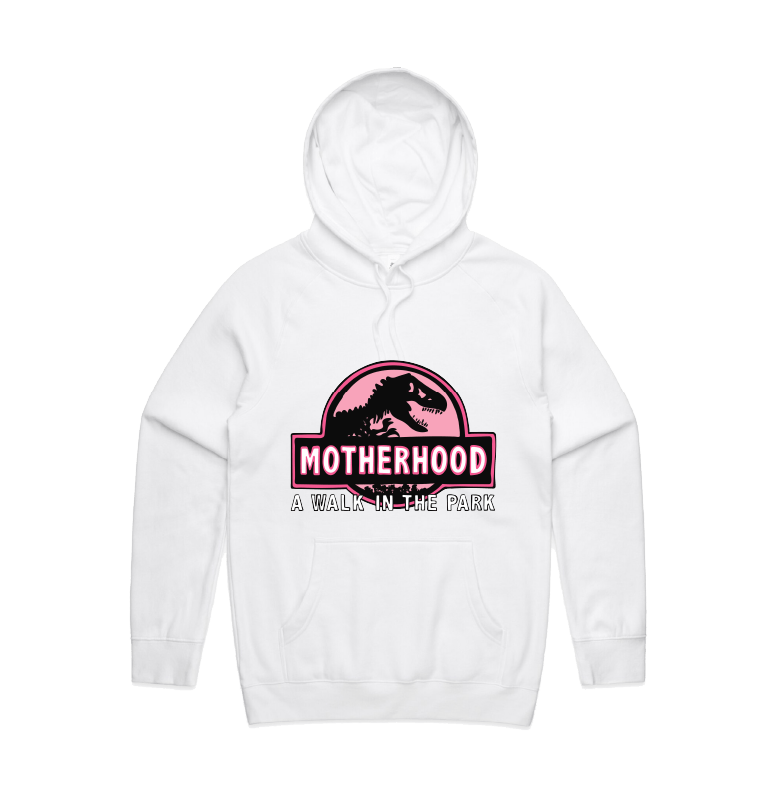 S / White / Large Front Design Jurassic Mum ๐ฆ - Unisex Hoodie
