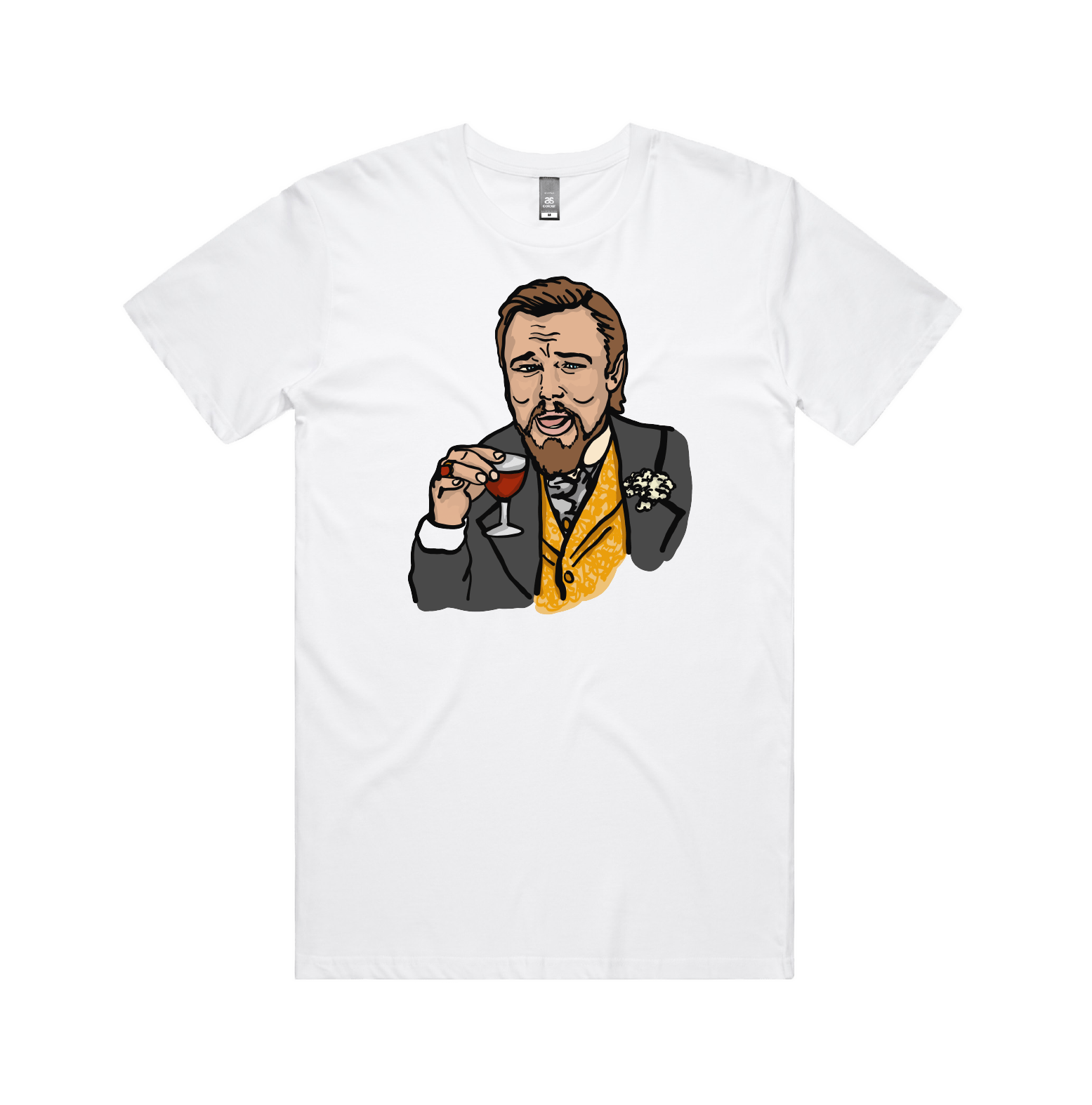 S / White / Large Front Design Laughing Leo ๐ท - Men's T Shirt
